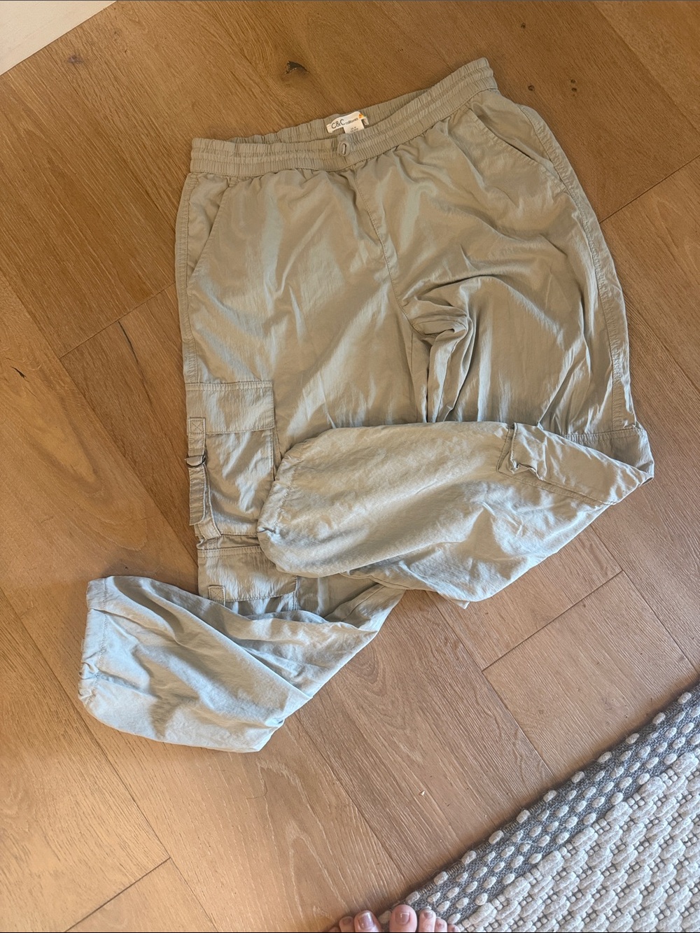 C&C California Light Khaki Women's Cargo Jogger Track Pants